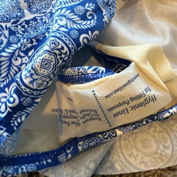 NWT Womens Blue One Piece Skirt Tummy Control Swimsuit Size 10 - Picture 4 of 7